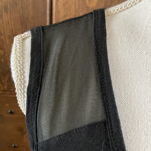 Bebe Women's Tank Black with Pink letters Sheer Shoulders & Back Yoke Size 3X - Picture 3 of 9